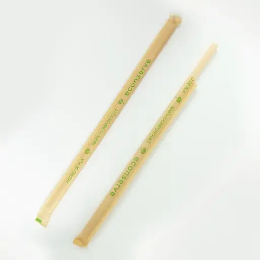 [PLAPE26B] Popote PLA estuchado 26 cm color beige CAJA C/2000 PZAS.